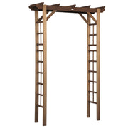 85" Wooden Outdoor Garden Arbour, Garden Arch Trellis for Climbing Vines for Wedding and Ceremony - Carbonized