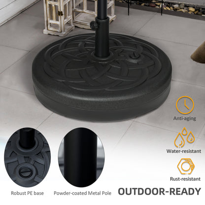 77 lb Heavy Duty Patio Umbrella Base, 22" Round Market Umbrella Stand for Deck, Outdoor, Backyard, Black