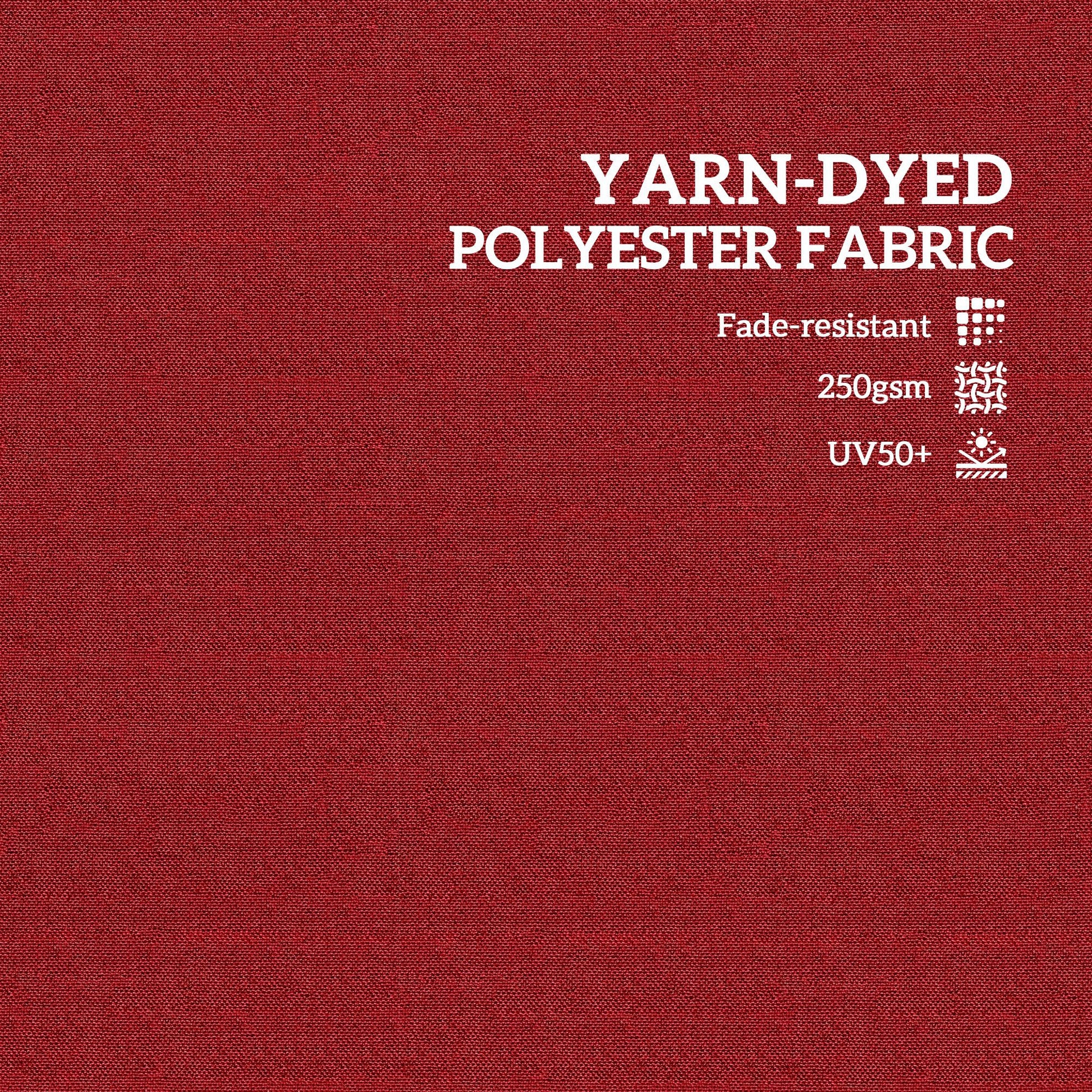 Outdoor Cushions Set of 2 for Dining Chairs, Outdoor Seat Cushions with Back, Fade-Resistant Yarn-Dyed Polyester, Wine Red
