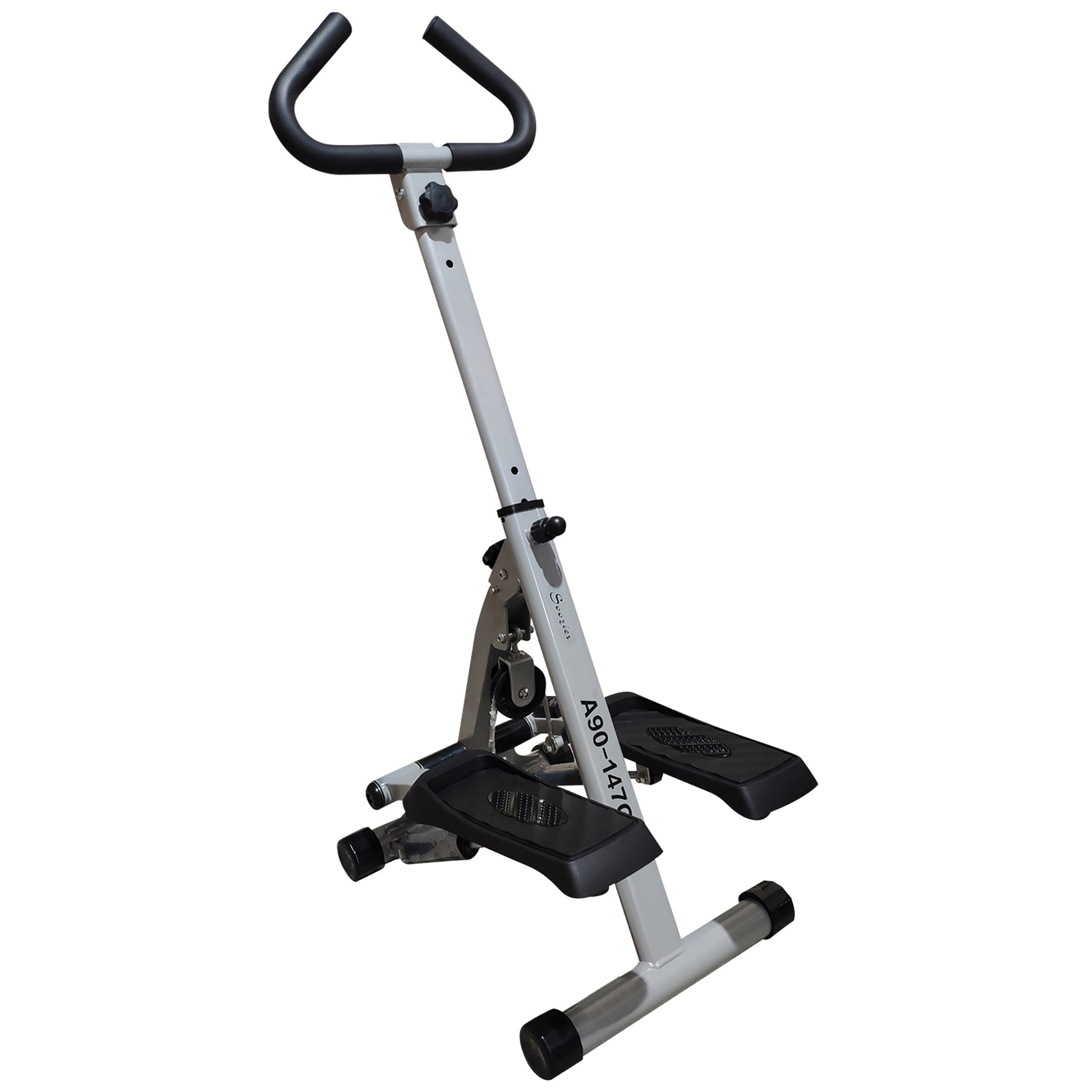 Soozier Height Adjustable Stair Stepper, Stepper Exercise Machine with Handlebar, LCD Monitor, Black