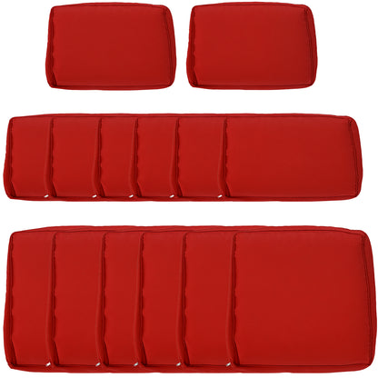 Outdoor 14pc Patio Rattan Sofa Set Cushion Polyester Cover Replacement Set - No Cushion Included Red