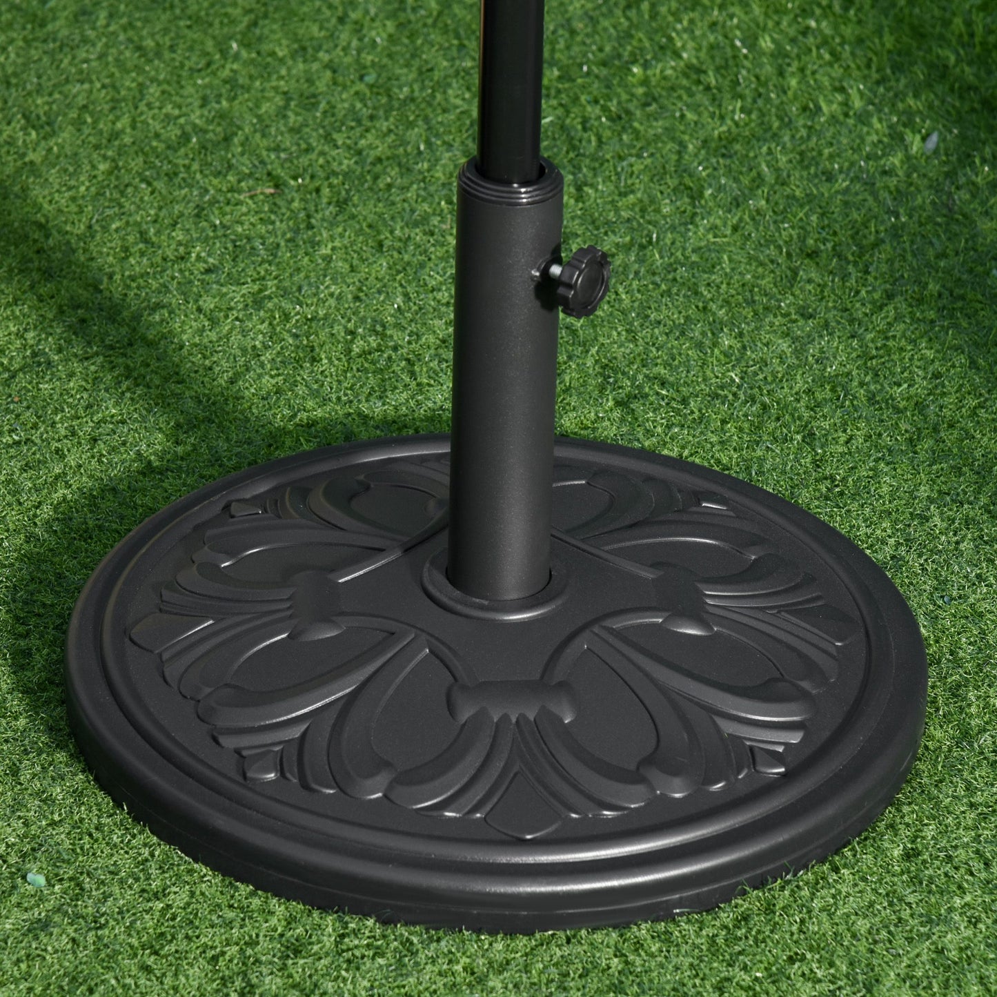 29lbs Cement Round Umbrella Base Heavy Duty 19" HDPE Parasol Stand, Black