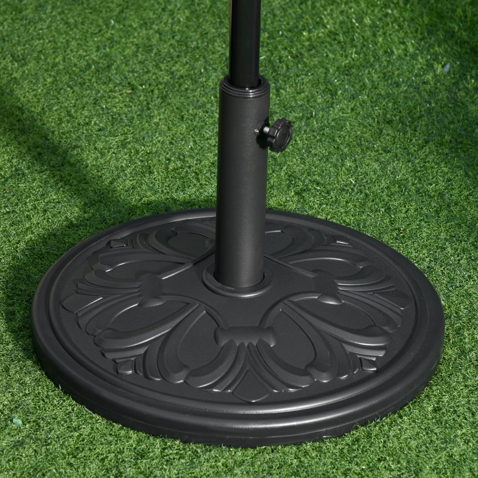 29lbs Cement Round Umbrella Base Heavy Duty 19" HDPE Parasol Stand, Black