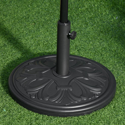 29lbs Cement Round Umbrella Base Heavy Duty 19" HDPE Parasol Stand, Black