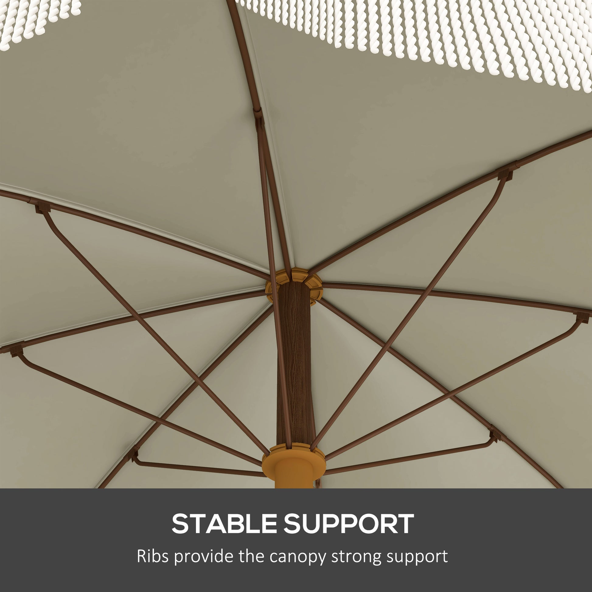 6.2' Beach Umbrella for Travel, Vent, Ruffles, Carry Bag, Portable Outdoor Umbrella for Garden, Light Green