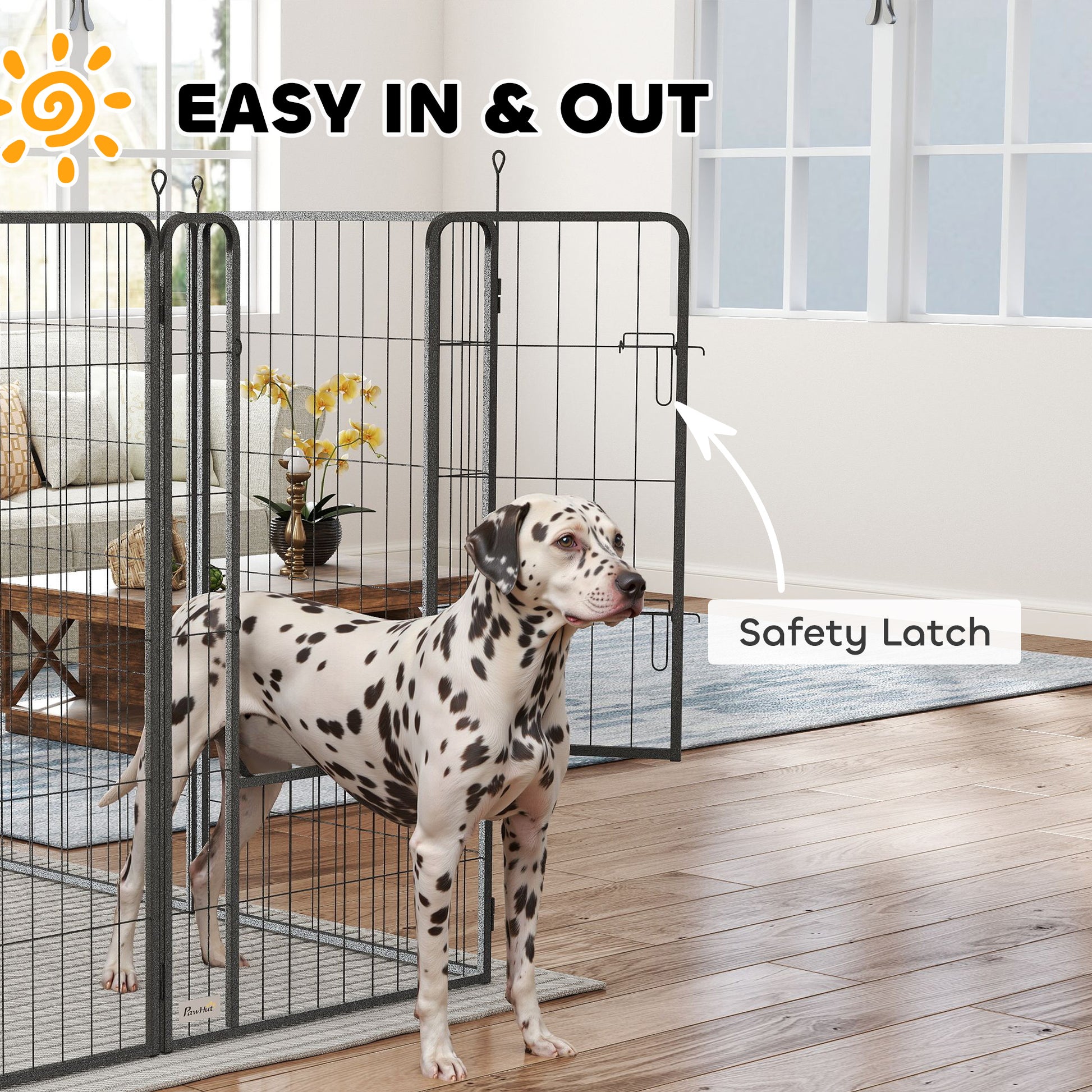 16 Panels Dog Playpen with Strap, Portable & DIY, for Large Dogs, for Yard, RV, Camping, Garden, 47" Height