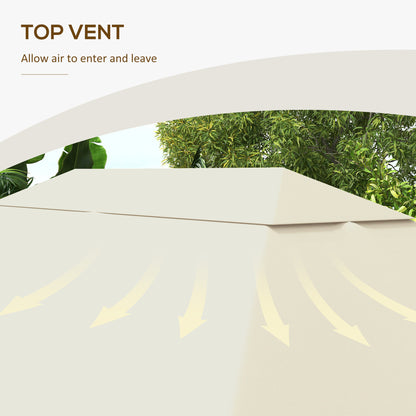 10' x 13' Gazebo Replacement Canopy Cover, Gazebo Roof Replacement (TOP COVER ONLY), Cream White