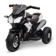 Qaba Kids Electric Motorcycle Ride-On Toy with 3 Wheels, Music, Horn, Lights, Black
