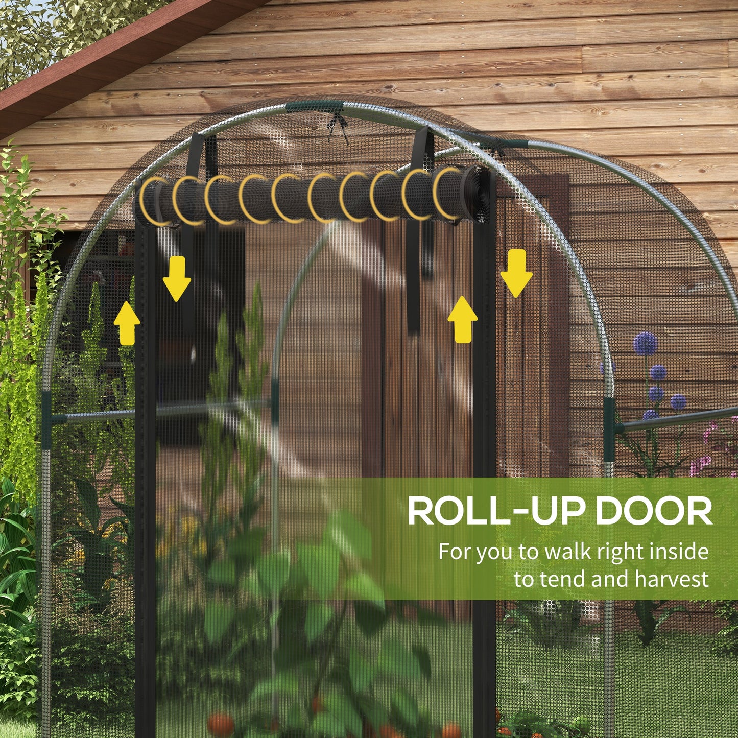 Galvanized Steel Crop Cage, Plant Protection Tent with Zippered Door, 4' x 4', Black