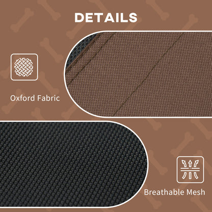 Elevated Dog Bed with Canopy, Portable Raised Dog Cot for XL Sized Dogs, Indoor & Outdoor, 48" x 36" x 43", Coffee