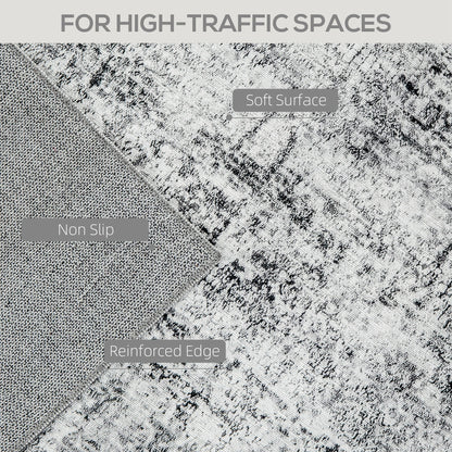 Area Rug for Living Room 6x9, Modern Abstract Machine Washable Rug, Non-Slip Carpet for Bedroom, Dining Room, Grey