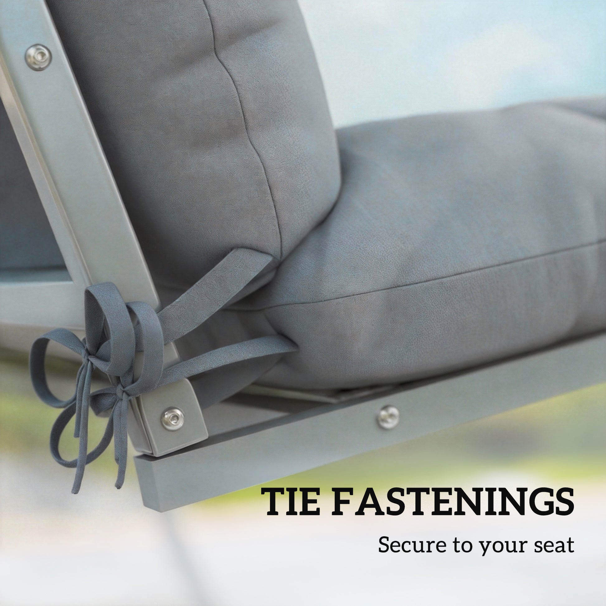 4-Piece Back and Seat Cushion Pillows Replacement and Pillows, Patio Chair Cushions Set with Ties, Light Grey