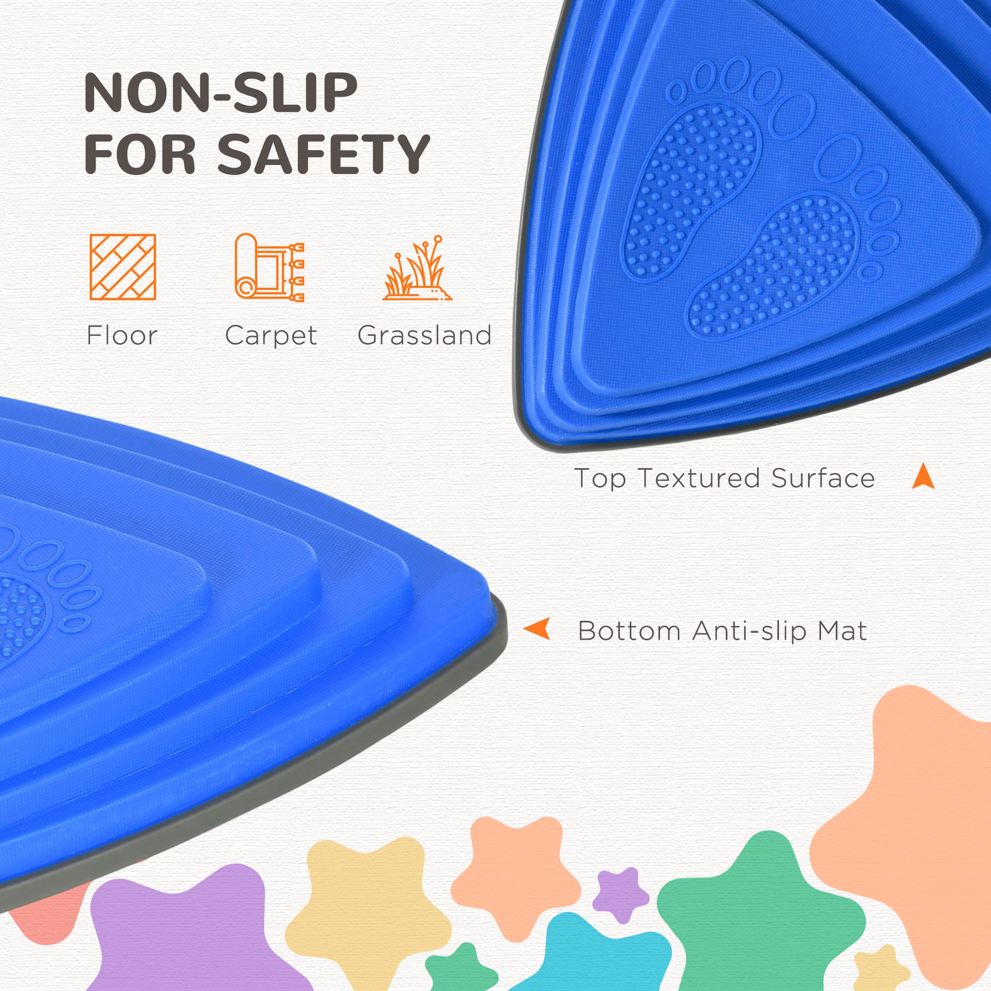 11 PCs Stepping Stones Kids with Non-slip Rubber, Stackable Balance Step Stones for Obstacle Course Sensory Play, Outdoor Indoor for 3-8 Years Old