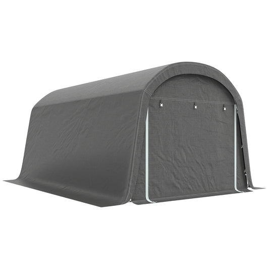 10' x 15' Portable Shed, Outdoor Storage Shed Tent with Roll-Up Zipper Door for Patio Garden Garage, Dark Grey