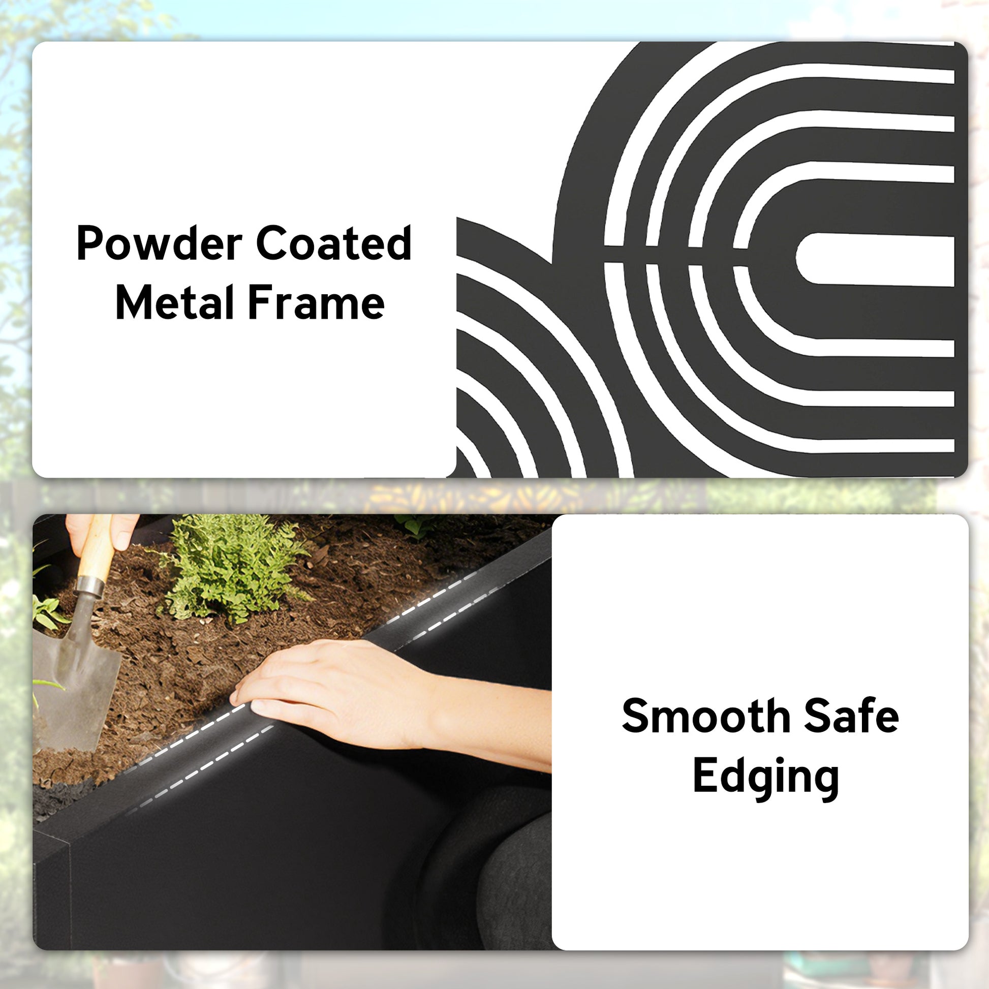 Metal Planter Box with Trellis, 44.5" Raised Garden Bed with Trellis Privacy Screen for Climbing Plants