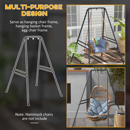 Hammock Chair Stand, Hanging Heavy Duty Metal Frame Hammock Stand for Hanging Hammock Air Porch Swing Chair, Egg Cahir, Indoor & Outdoor Use, 48.8" x 56.3" x 70.9" Black