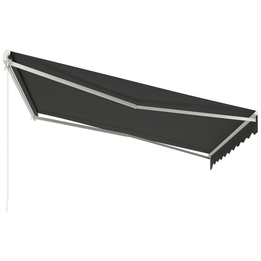 12'x10' Electric Retractable Awning, UV Protection Sun Shade Shelter w/ Remote Controller for Deck Balcony Yard, Grey