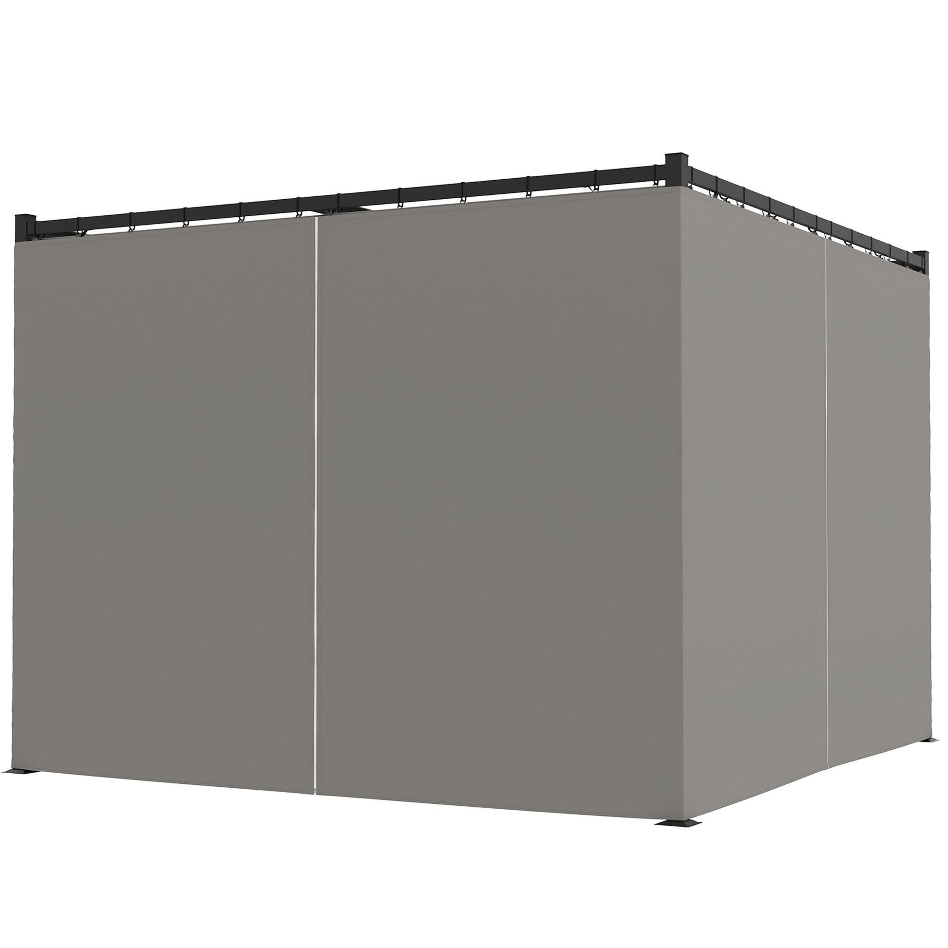 10' x 10' Retractable Pergola Canopy with Sidewalls, Metal Outdoor Gazebo Sun Shade Shelter, Light Grey