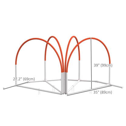 Dog Agility Kit Pet Obstacle Course Training Equipment Outdoor with Weave Poles, Carry Bag, Orange