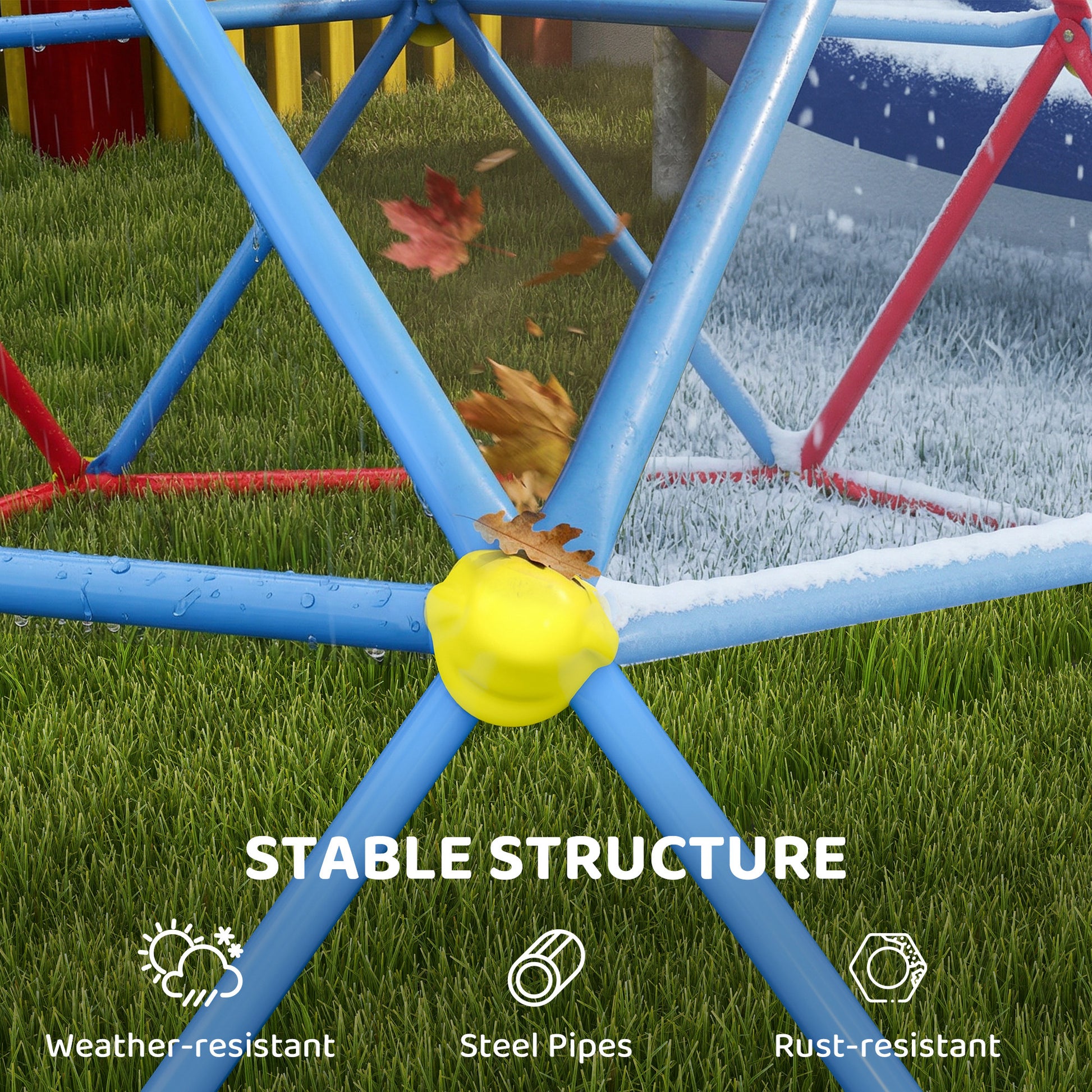 6 FT Climbing Dome Geometric Jungle Gym w/ Rust and UV-Resistant Steel, Up to 396 lbs, for 1-4 Children Aged 3-8 Years