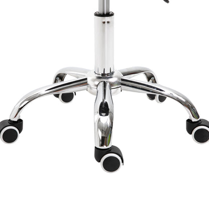Adjustable Hydraulic Rolling Salon Stool Swivel Saddle Chair Spa Beauty Seat PU Leather, Black