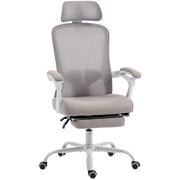 Ergonomic Office Chair, Mesh Reclining Desk Chair with Adjustable Lumbar Support, Headrest, Grey