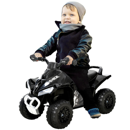 Aosom No Power Baby Ride on Toy for Toddler, Kids Ride on Car Foot to Floor Sliding 4 Wheels with Music, Lightening, for 18-36 Months Black