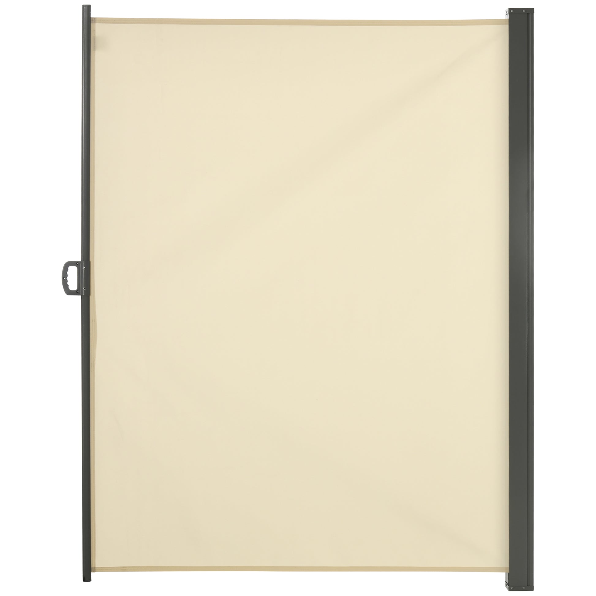118" x 79" Retractable Side Awning Patio Outdoor Folding Privacy Screen with Resistance to UV Rays & Wind, Cream White