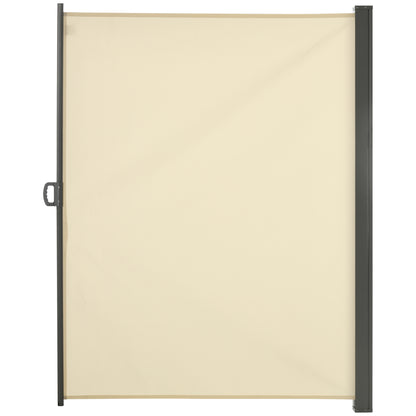 118" x 79" Retractable Side Awning Patio Outdoor Folding Privacy Screen with Resistance to UV Rays & Wind, Cream White