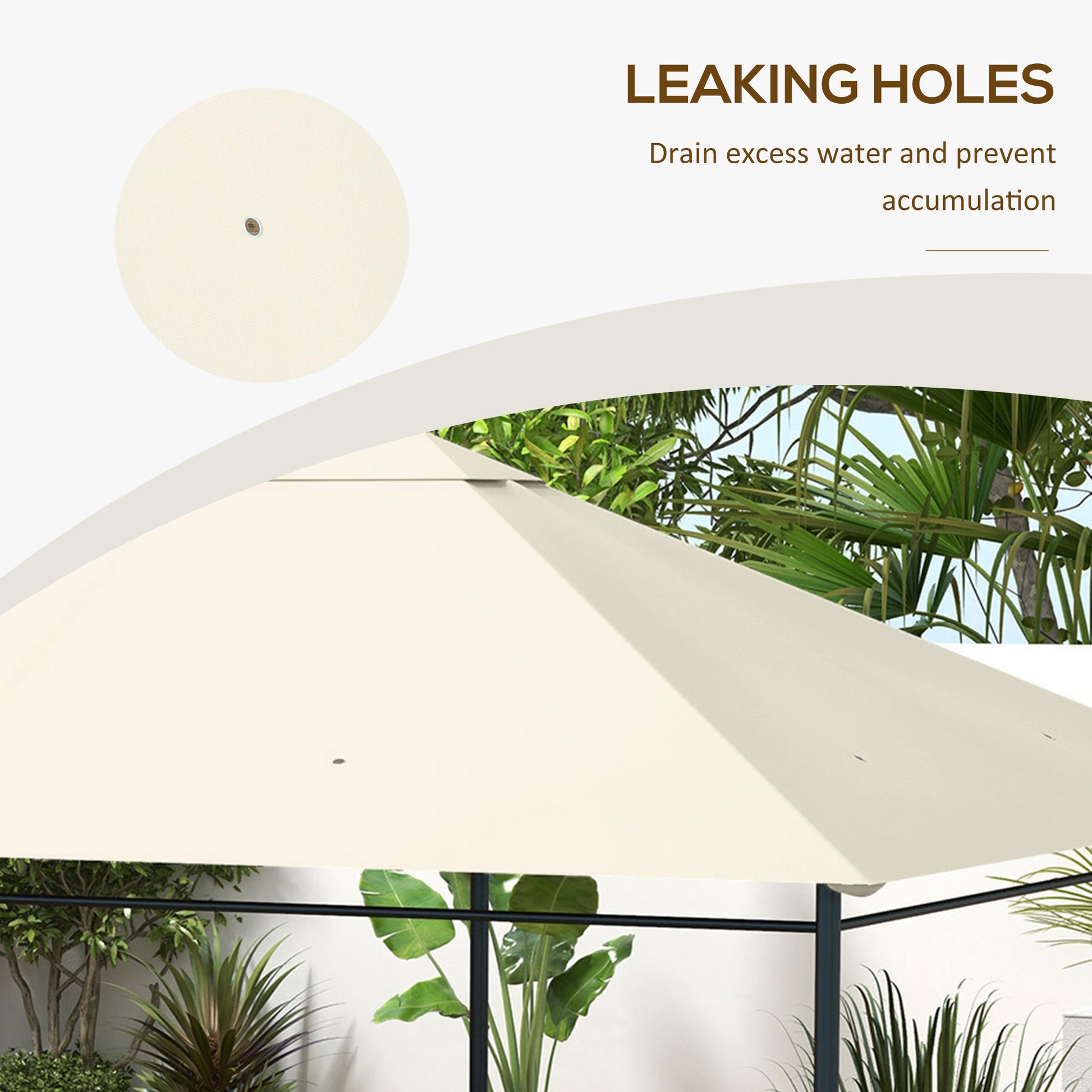 10' x 13' Gazebo Replacement Canopy Cover, Gazebo Roof Replacement (TOP COVER ONLY), Cream White