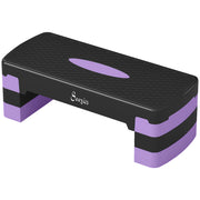 Soozier Aerobic Exercise Step Platform, 4"/6"/8" Adjustable Aerobic Stepper with Risers, Workout Stepper for Home Gym, Purple