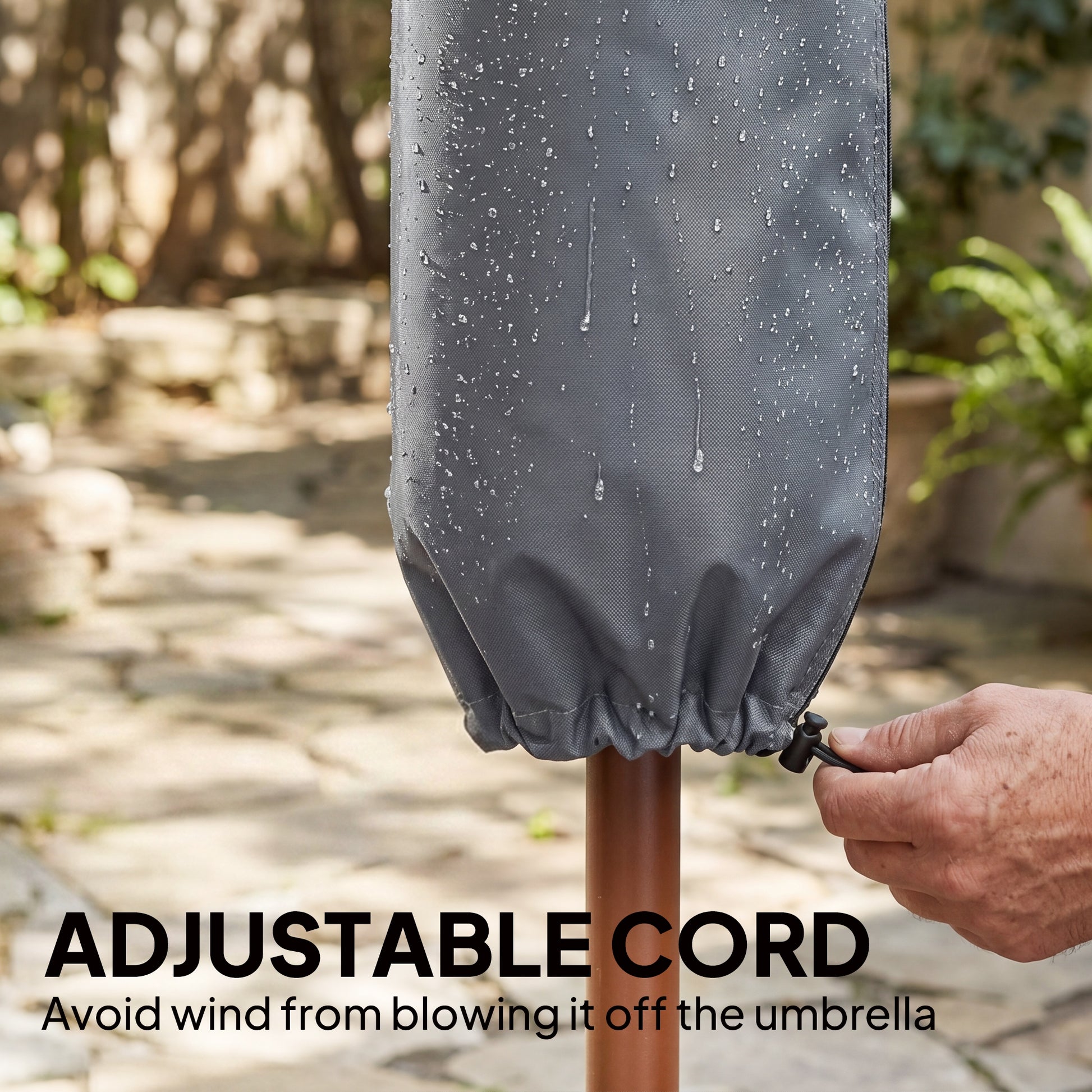 Parasol Cover, Patio Cantilever Cover, Banana Umbrella Cover with Zipper, Grey