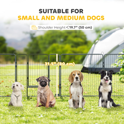 Heavy Duty Pet Playpen, 16 Panels Steel Dog Fence Puppy Exercise Pen with 2 Doors Locking Latch, 31.5" Height