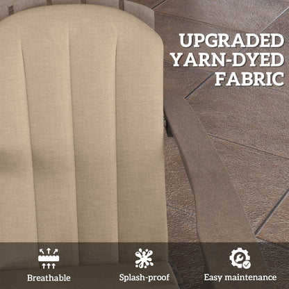 Set of 4 Patio Chair Cushions, High Back Adirondack Chair Cushion with Ties, High-Density Foam, Beige