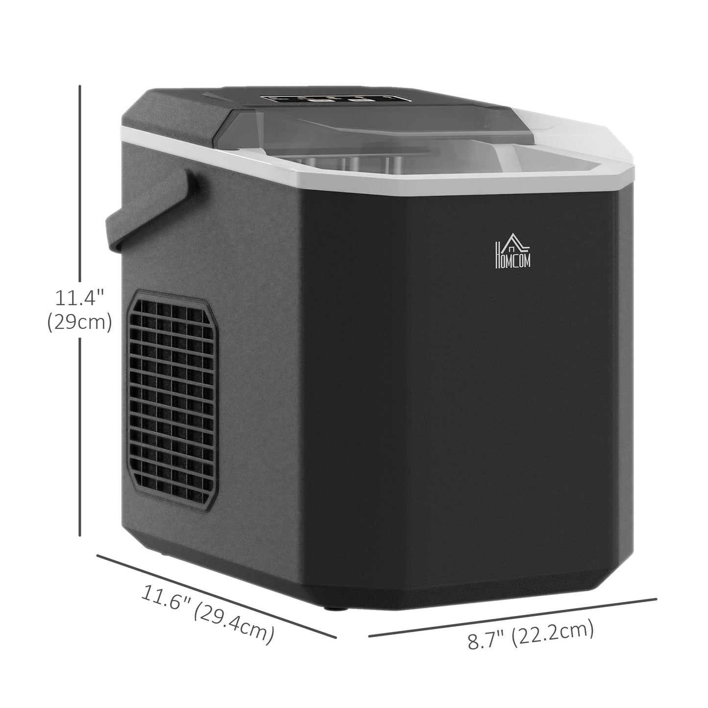 Portable Ice Maker, Self Cleaning Ice Machine with 9 Ice Cubes Ready in 6 Mins, 26lbs/24Hrs, 2 Sizes of Bullet Ice