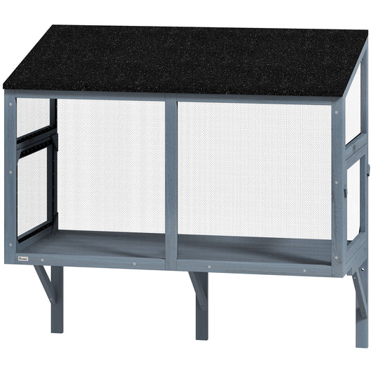 Catio Outdoor Cat Enclosure Expandable Wooden Cat House with 2 Doors for Window, 39.4"L