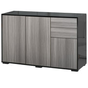 Kitchen Sideboard Storage Cabinet, Modern Coffee Bar with Push-Open Design and 2 Drawers for Living Room, Black