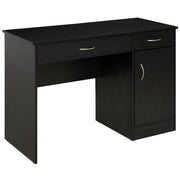 Computer Desk with Storage Drawers, Study Writing Table with Cabinet Adjustable Shelf for Home Office Workstation Bedroom, Black