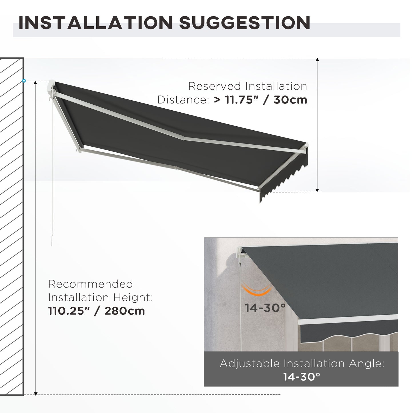 12'x10' Electric Retractable Awning, UV Protection Sun Shade Shelter w/ Remote Controller for Deck Balcony Yard, Grey