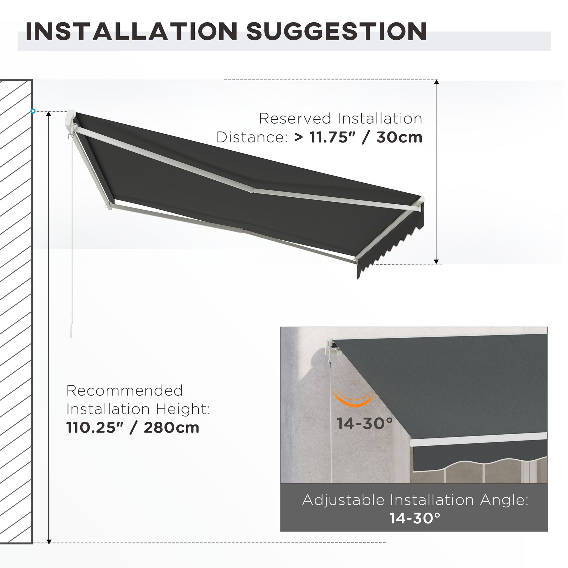 12'x10' Electric Retractable Awning, UV Protection Sun Shade Shelter w/ Remote Controller for Deck Balcony Yard, Grey
