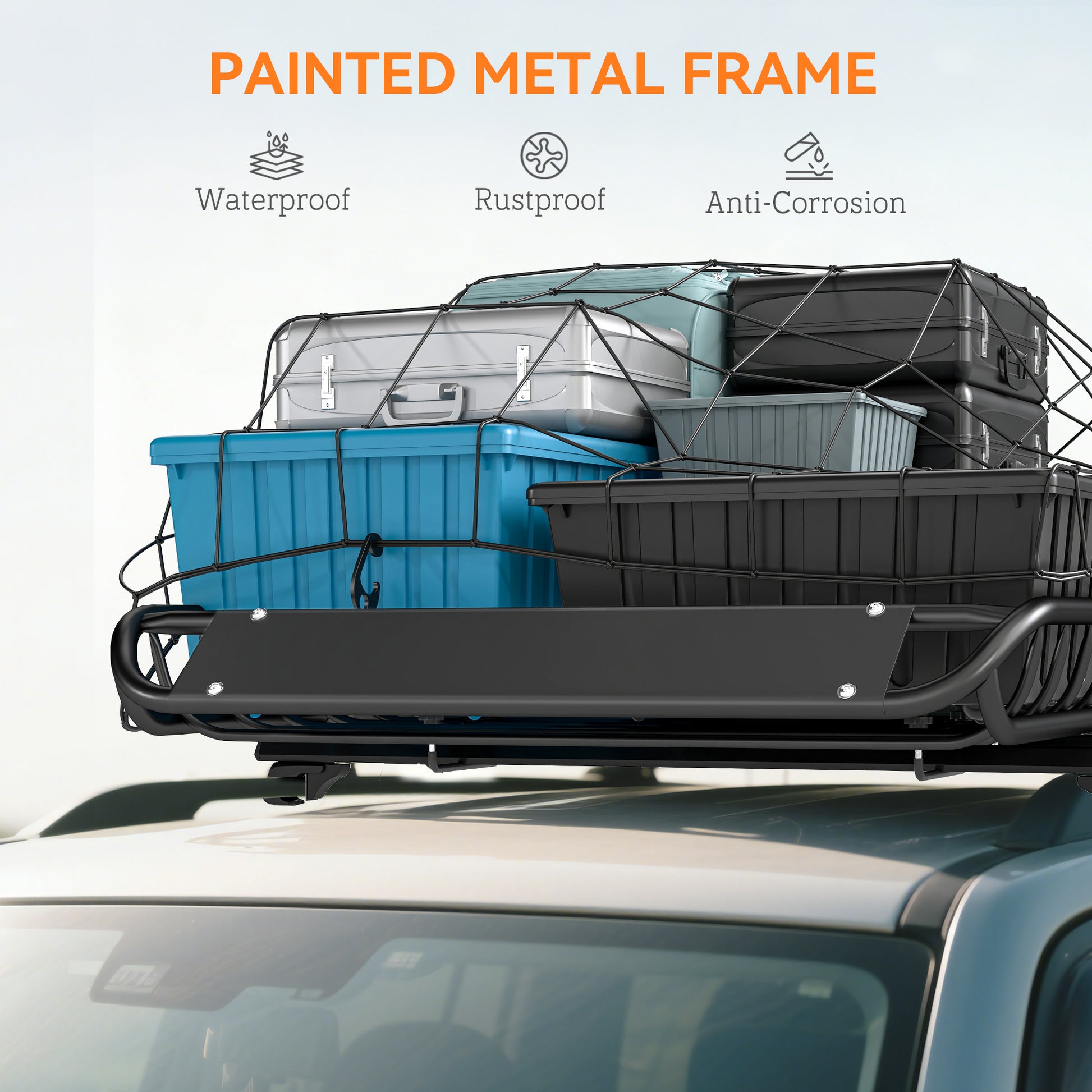 Soozier Roof Rack Cargo Carrier Basket, 150LBS Heavy Duty Roof Basket, 46" x 36" x 4.5" Rooftop Cargo Carrier for SUV, Truck