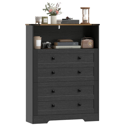 Shoe Cabinet with 2 Flip Drawers, Narrow Shoe Storage Cabinet, Black