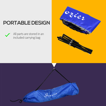 Soozier 10ft Badminton Net, Height Adjustable Outdoor Sports Net with Carry Bag, for Tennis, Pickleball and Volleyball, Blue
