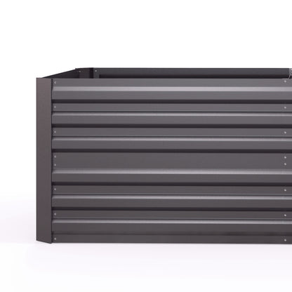 Galvanized Raised Garden Bed, Steel Outdoor Planters with Reinforced Rods, 71" x 35" x 23", Dark Grey