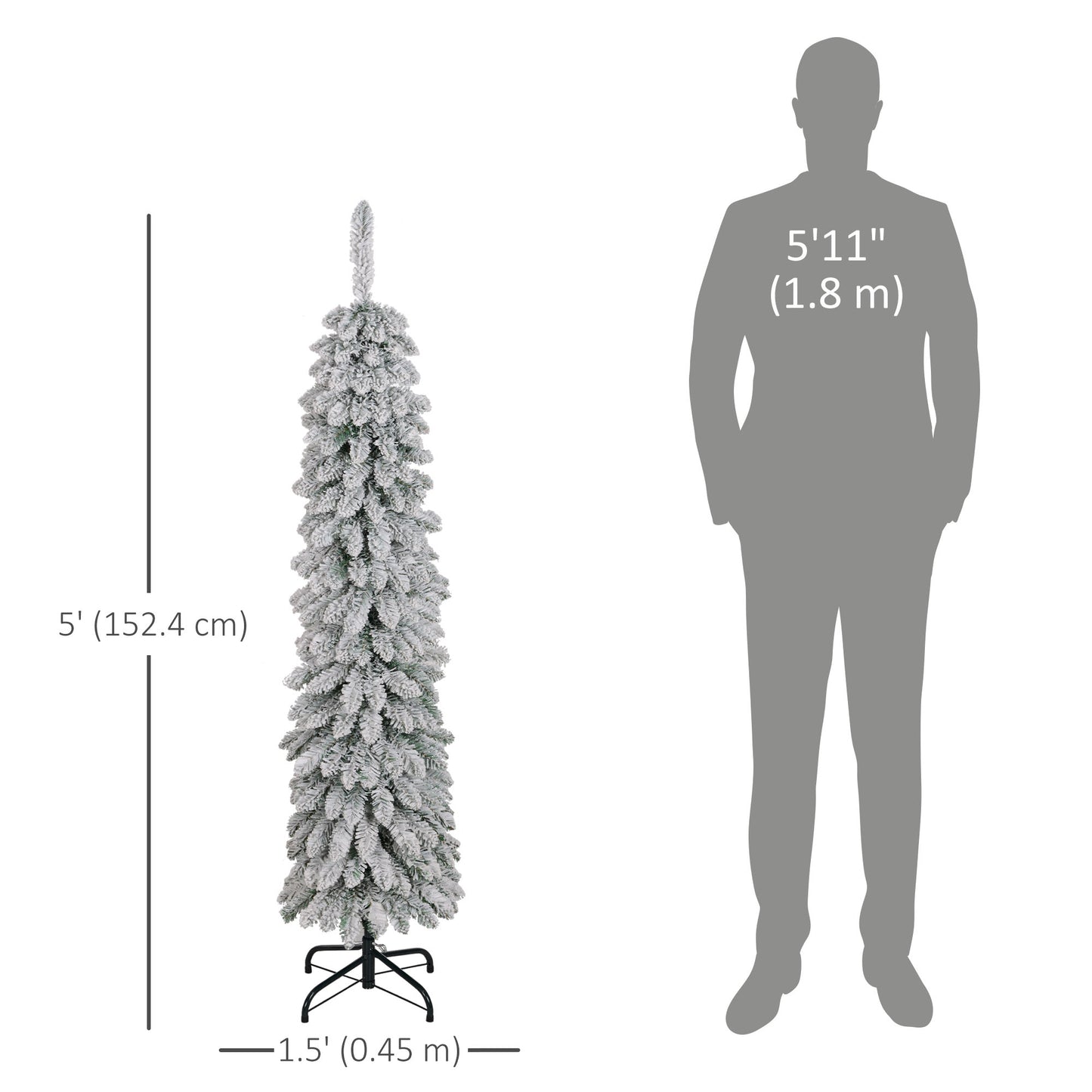 7ft Pencil Artificial Christmas Tree with Pine Realistic Branches, Auto Open, Pink and White