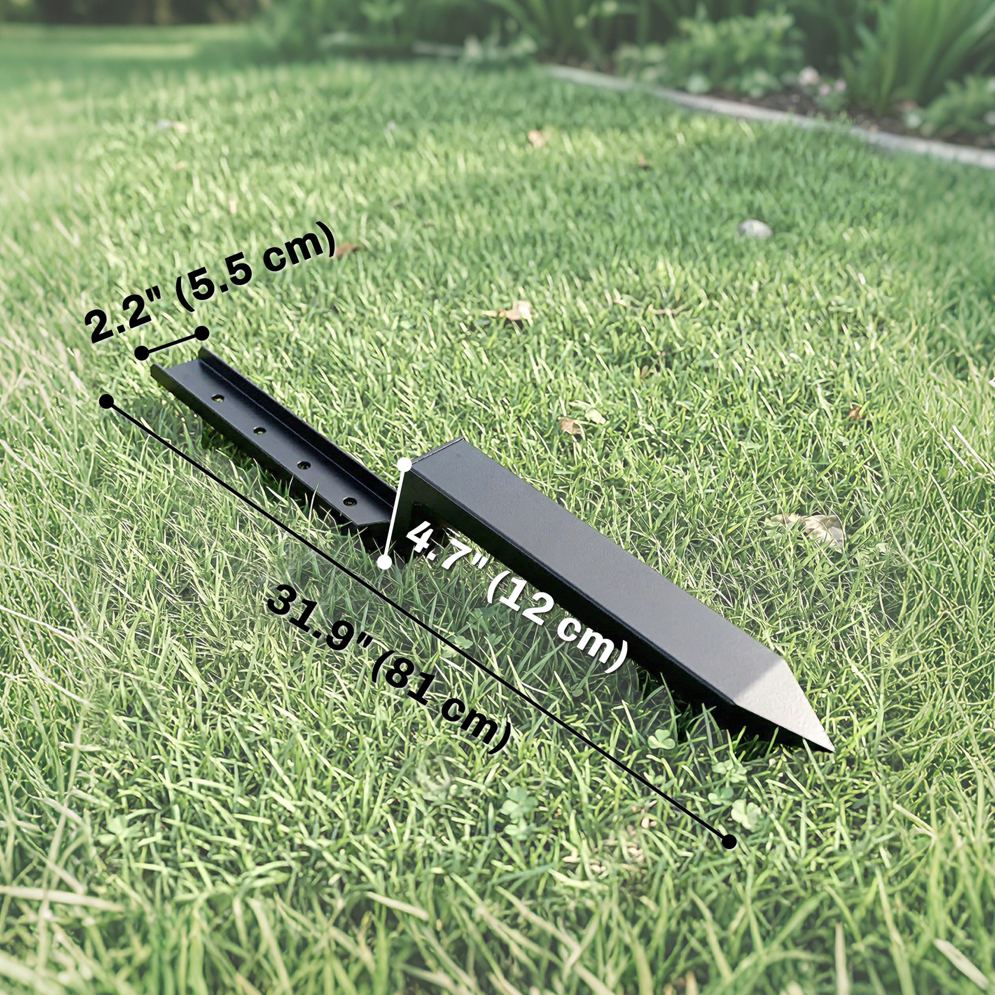 4 Pack Fence Post Repair Kit, 32" Steel Fence Post Support with Drill for Wooden Fences, Broken Gate, Posts
