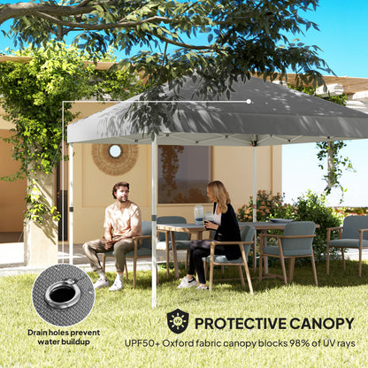 10' x 10' Pop Up Canopy Tent with 2 Half Sidewalls, UV50+ Height Adjustable Instant Sun Shelter, Dark Grey