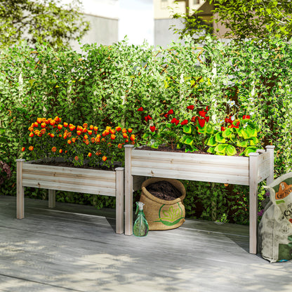 2 Tiers Wood Plant Raised Bed Flower Vegetable Herb Grow Box Stand Garden Step Planter Stand Free Combination