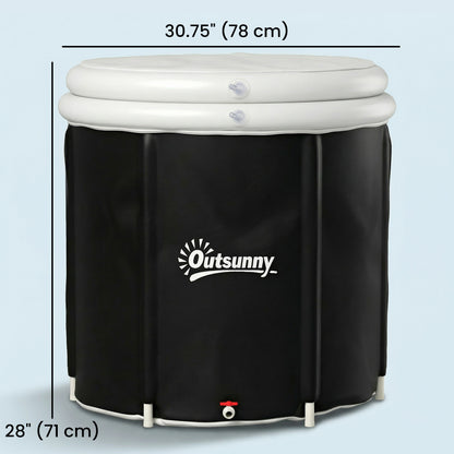 Ice Bath Tub for Athletes, 71 Gal Cold Plunge Tub with Cover, Pump, Portable Multiple Layered Inflatable Ice Barrel