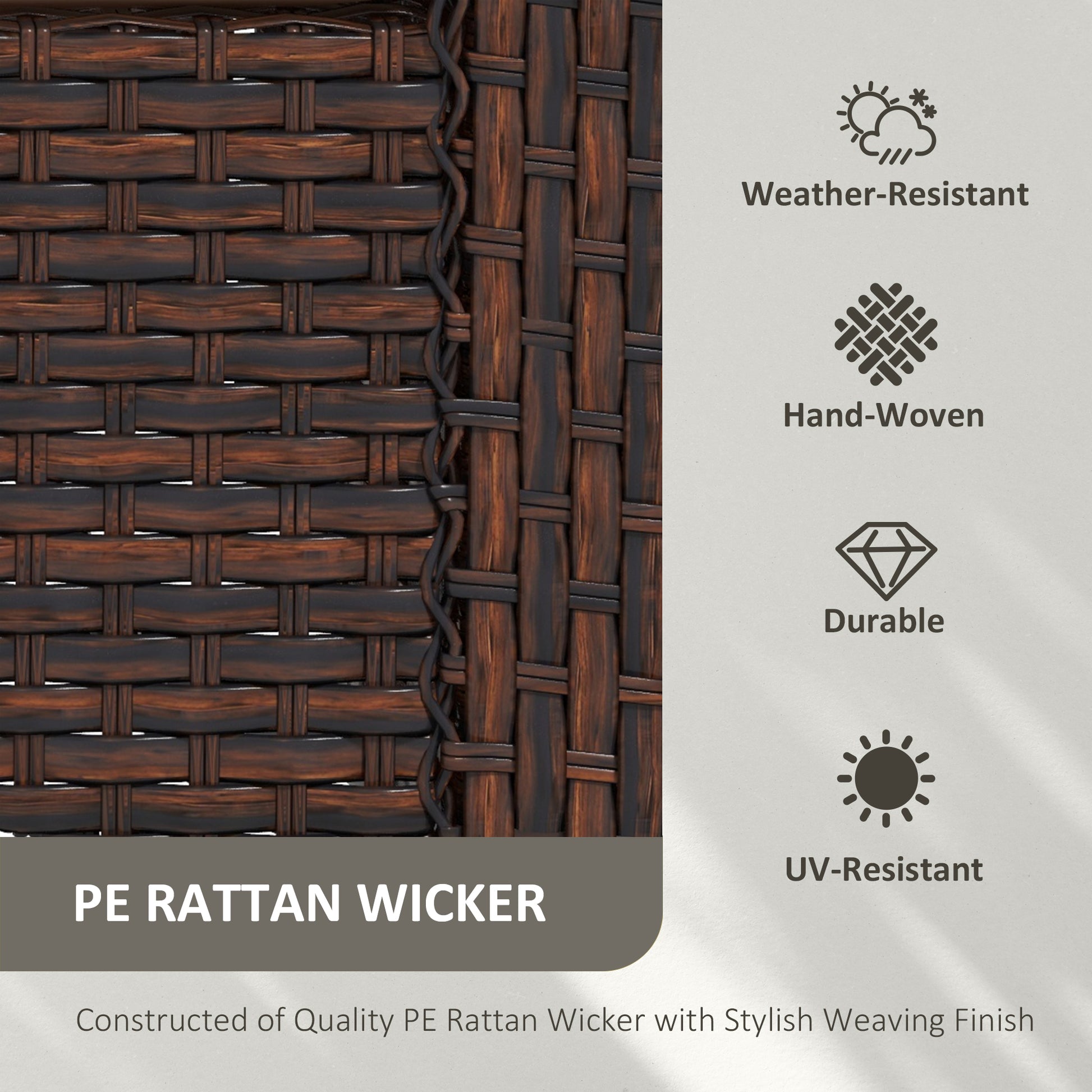 PE Rattan 360° Swivel Patio Chair with Cushion, Brown
